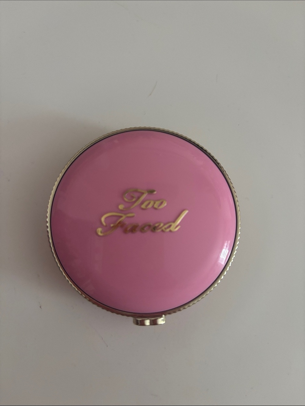 Too Faced Pink Blush Compact with Gold Logo